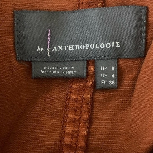 Anthropologie | Briony mini skirt button front burnt orange size 4 - Picture 2 of 8